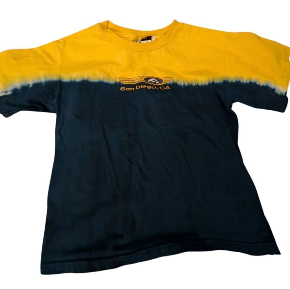 Vintage Kids Embroidered Tie Dye San Diego California‎ Souvenir Shirt  Dolphin